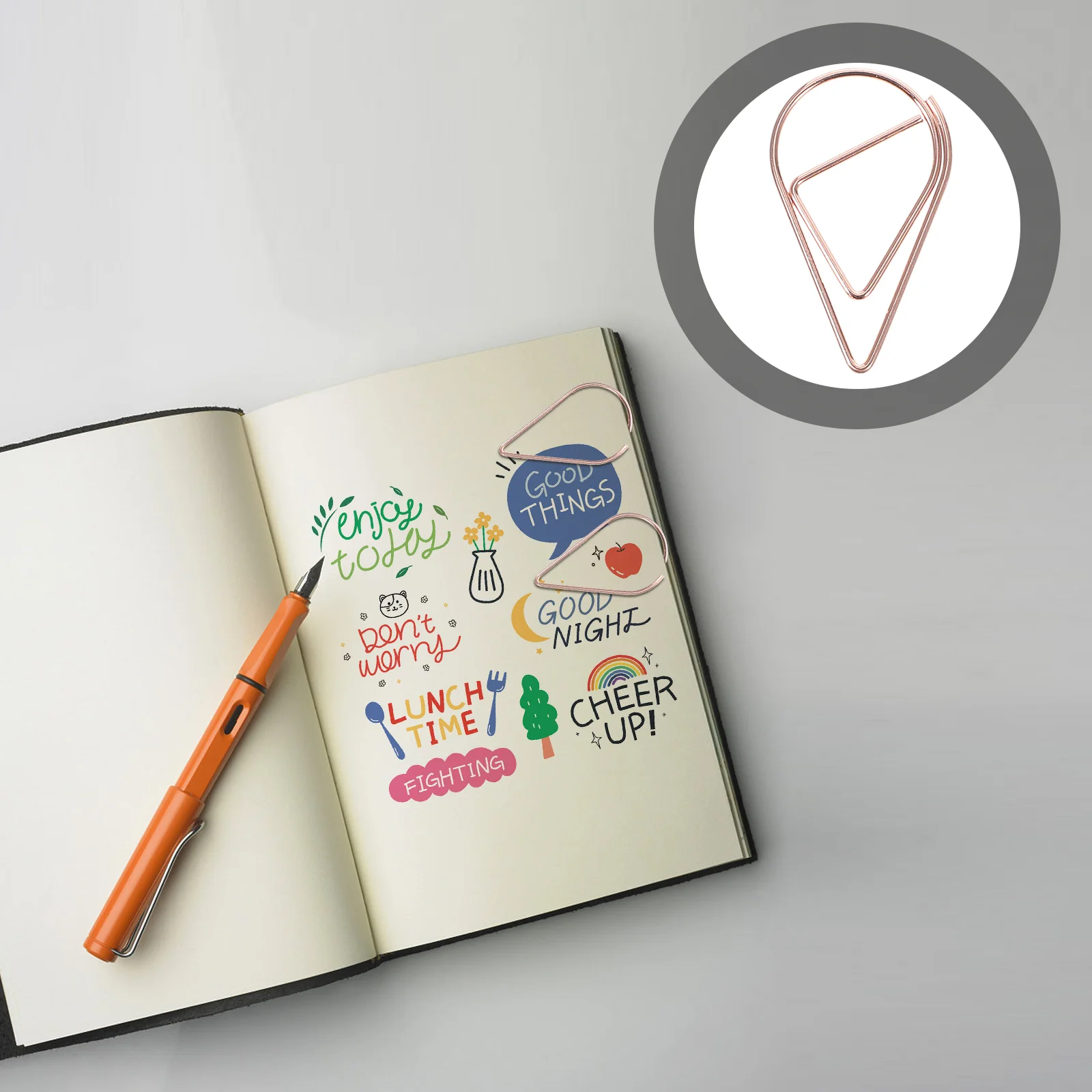 10 Pcs Paper Clip Small Steel Decor Simple Shaped Bills Fixing Paperclip Multi-use Wire Desk Accessory Note Office Pin