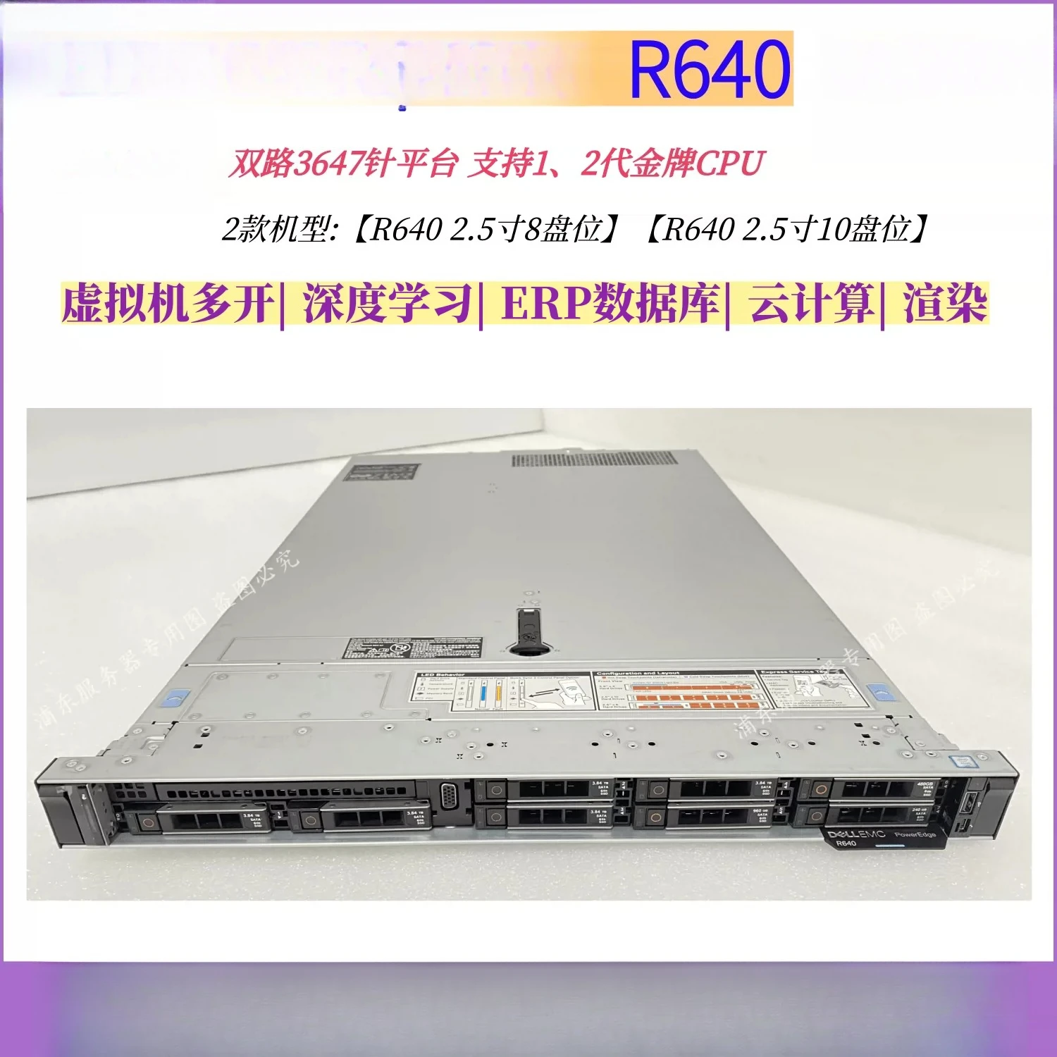 R640 Gold 3647 Pin Cloud Computing 8175M Hosting 1U Server