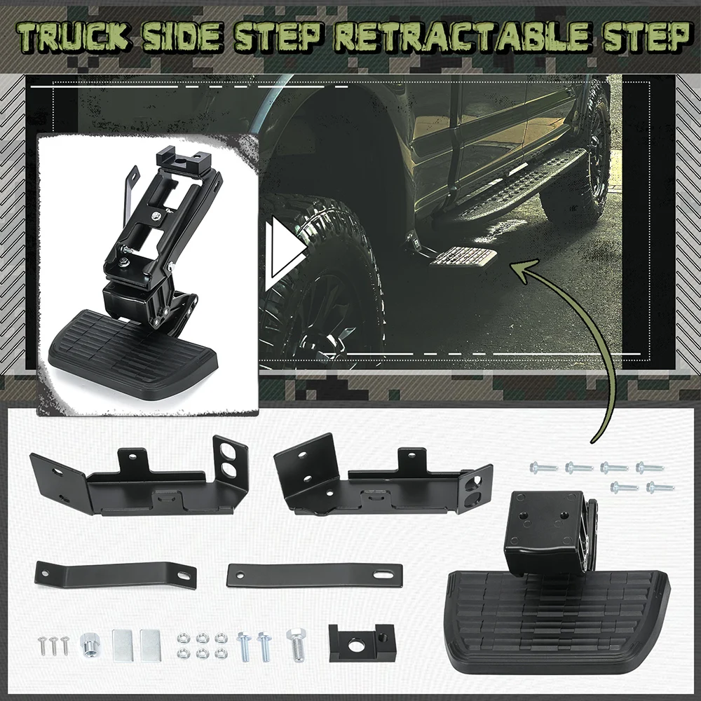 75413-01A Truck Side Step Retractable Step For Ford F250 F350 Super Duty 17-22 Bed Step Retractable