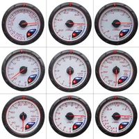 Medidor de coche de 60mm, temperatura del agua, temperatura del aceite, tacómetro de presión, voltios, aire, escape de combustible, GAS, RPM, medidor facial blanco