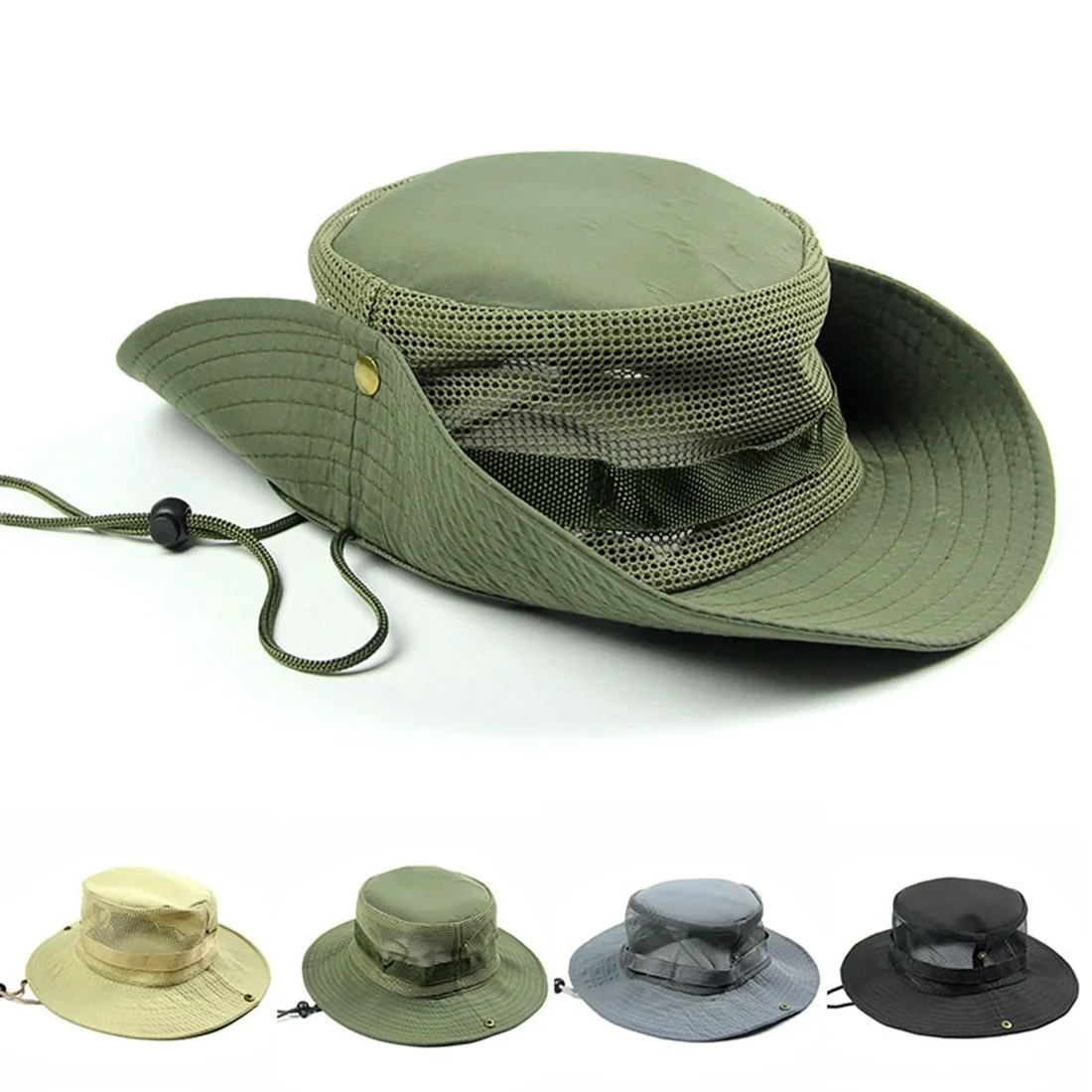 

Outdoor Boonie Sun Hat Perfect for Hiking, Fishing, Boating and Outdoors Sports with Polyester and Mesh Panels to Keep You Cool