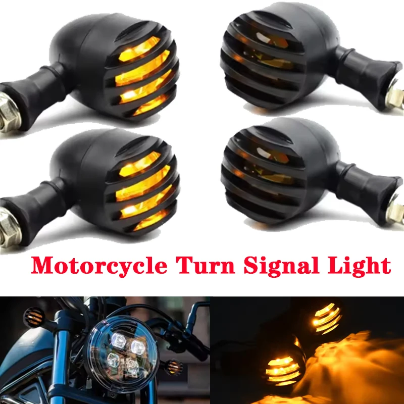 Motorcycle ABS Turn Signal DRL Retro Led Black Grid Brake Light For Cafe Racer Bobber Chopper For Harley Sportster Yamaha