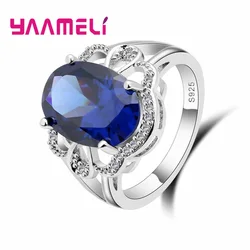 Trendy Cubic Zirconia Jewelry 925 Sterling Silver Rings For Women Accessory Wedding Bands Style Ring Engagement Anillos