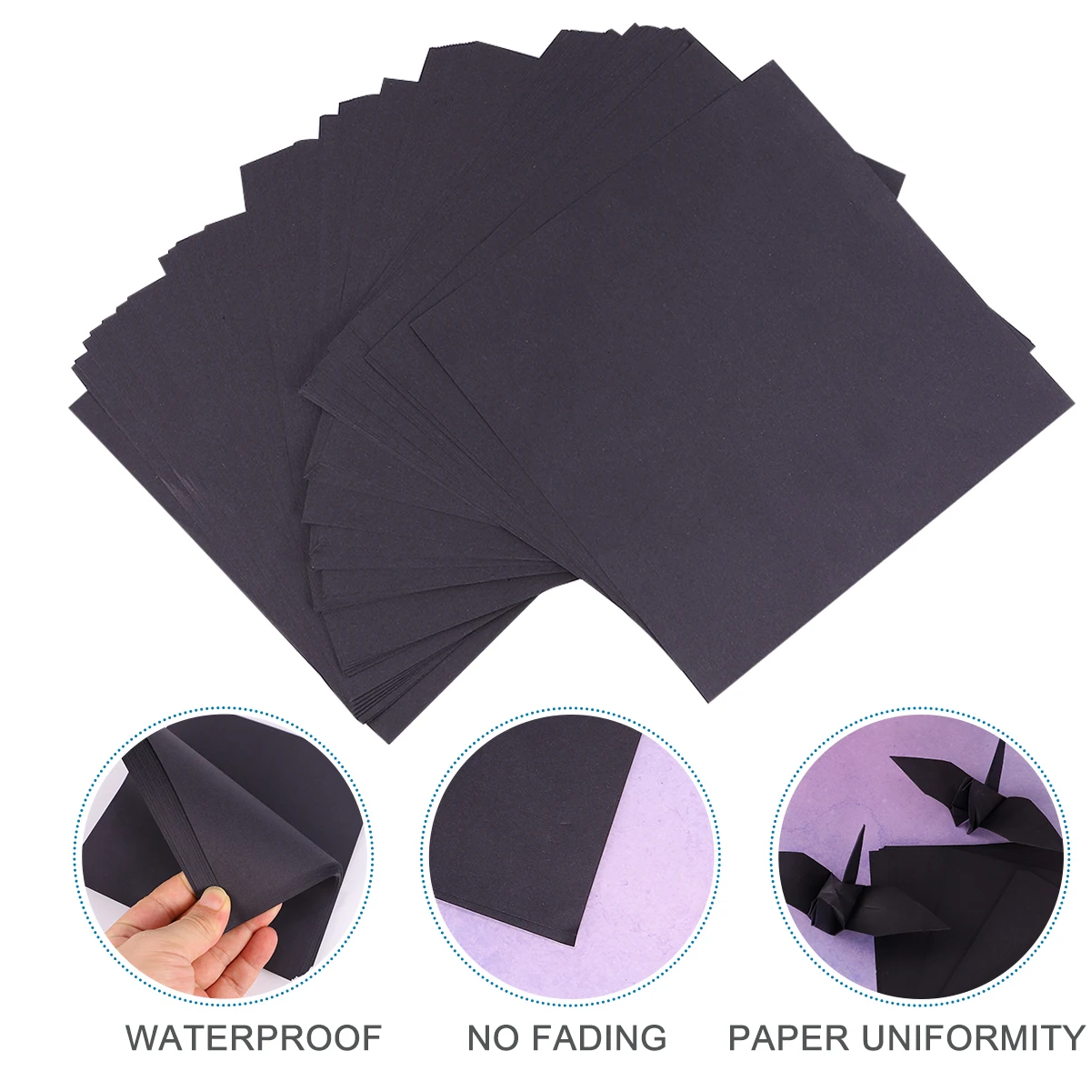 100 stuks zwart vouwpapier veilig milieu voor doe-het-zelf handwerk papier kraan schoolprojecten handwerkbladen