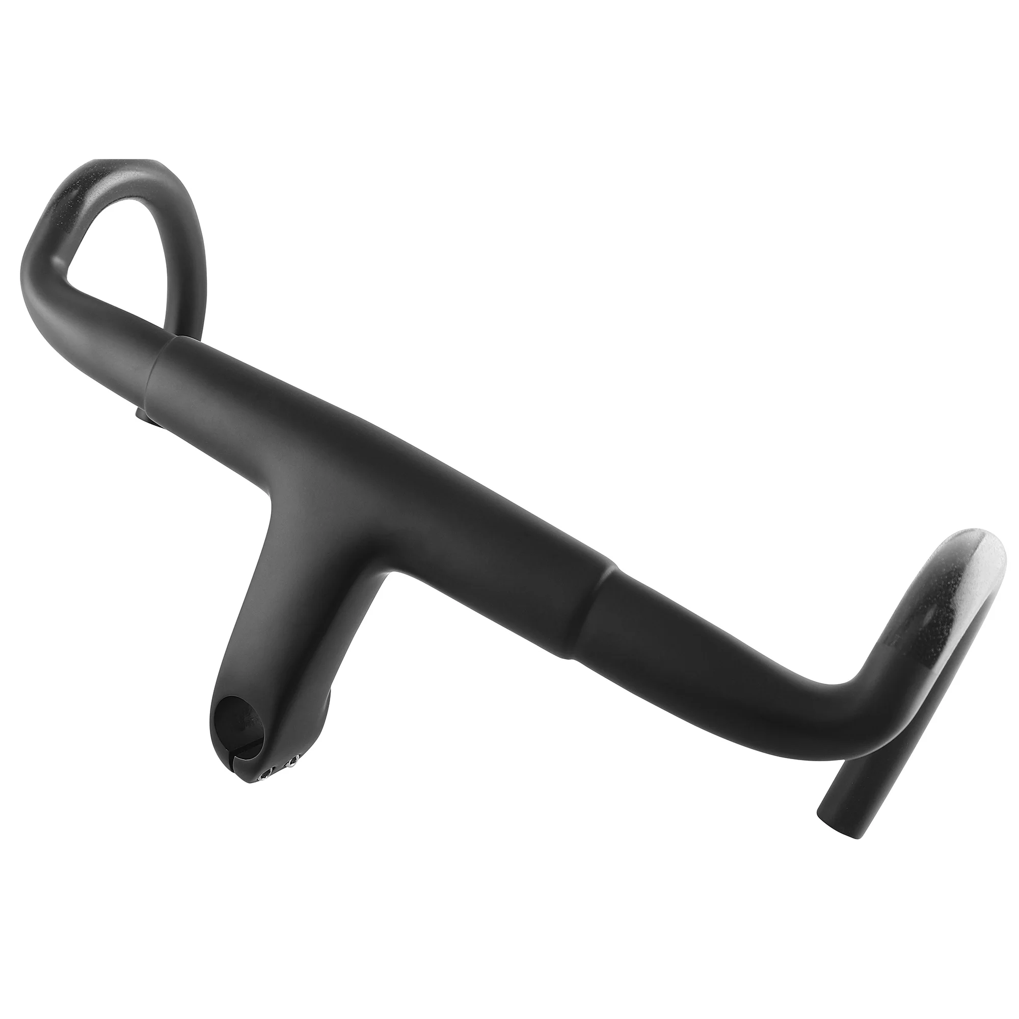 Matte all-carbon handlebars for road bicycles, one-piece curved handlebars, broken windmill handlebars - 17-degree inner routing - Image 4