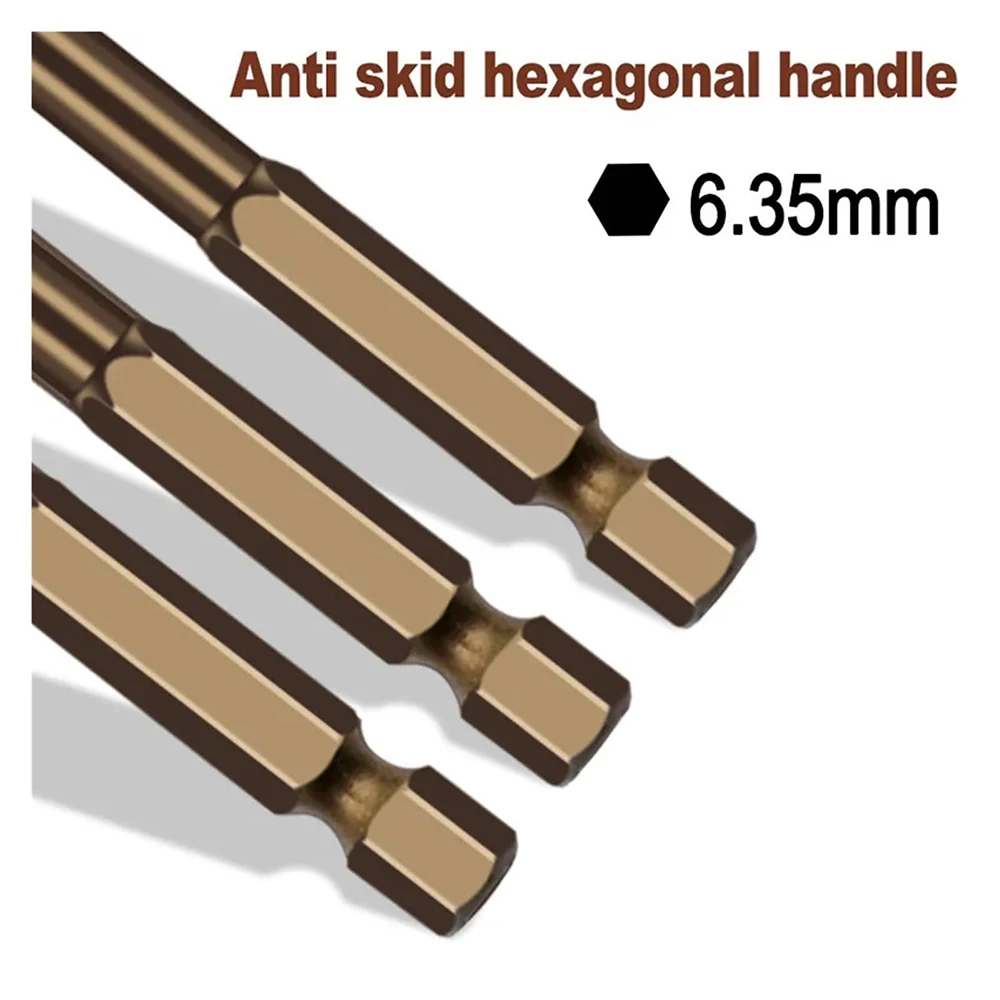 Zestaw wierteł krzyżowych spiralnych ze stopu z chwytem sześciokątnym 6,35 mm do płytek/ścian z cegły/betonu/szkła/keramiki/drewna/aluminium/plastiku