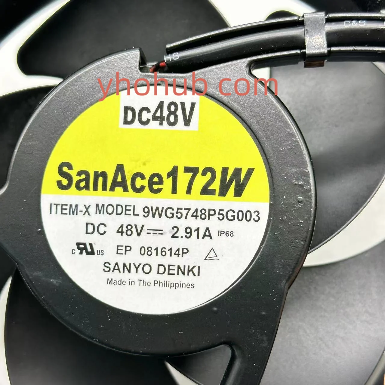 Imagem -03 - Sanyo Denki-ventilador de Refrigeração dc 48v 2.91a 172x172x51 mm com Fios