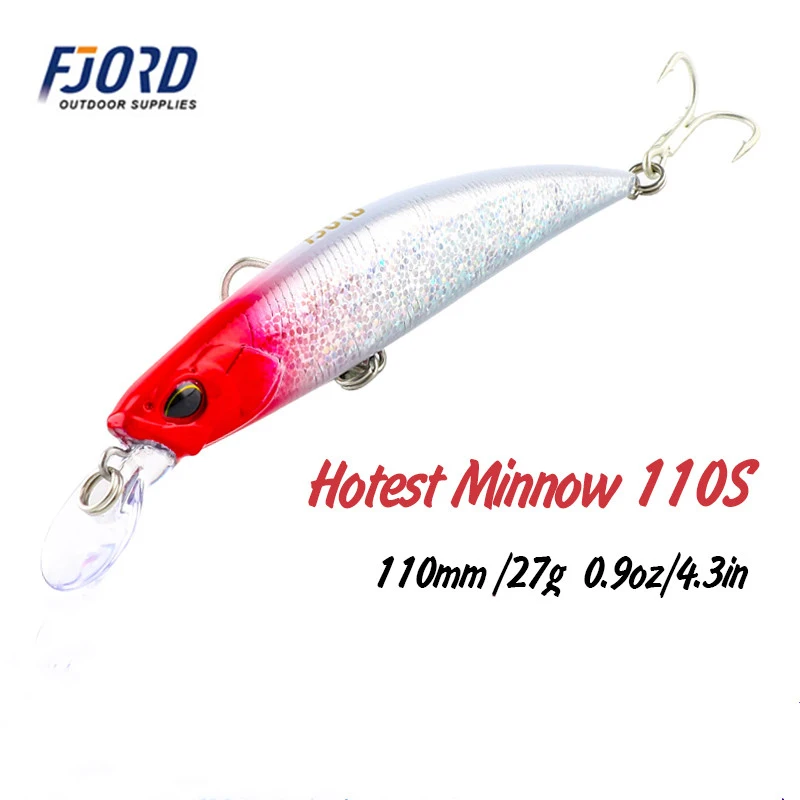 FJORD 110mm 27g Carp Fishing Lure Sea Jerkbait Saltwater Minnow Underwater Ocean Rockfishing Predator Bass Fishing Stuff Tackle