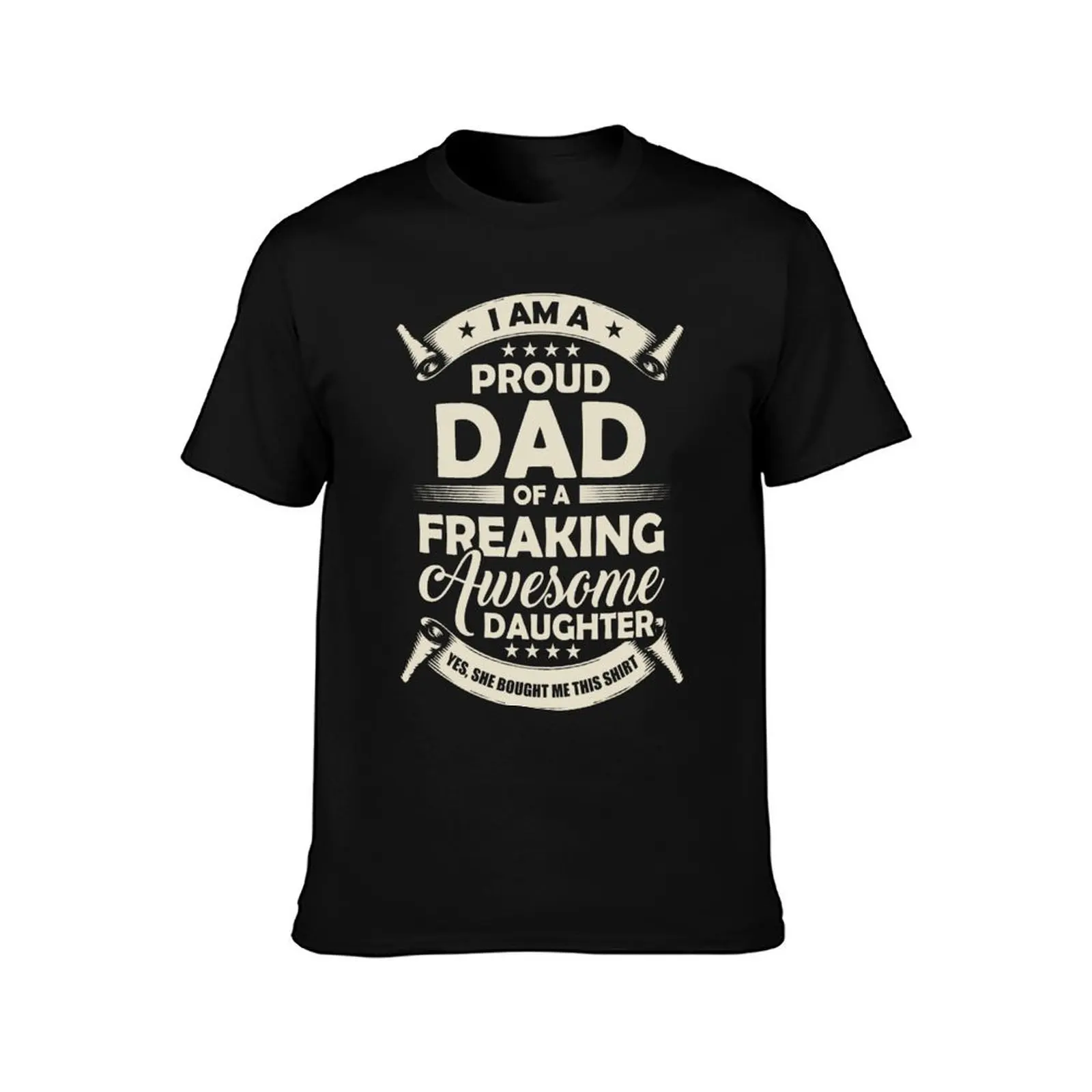 Proud Dad of Freaking Awesome Daughter Family T-Shirt Sporty Casual Quick Dry T-Shirt
