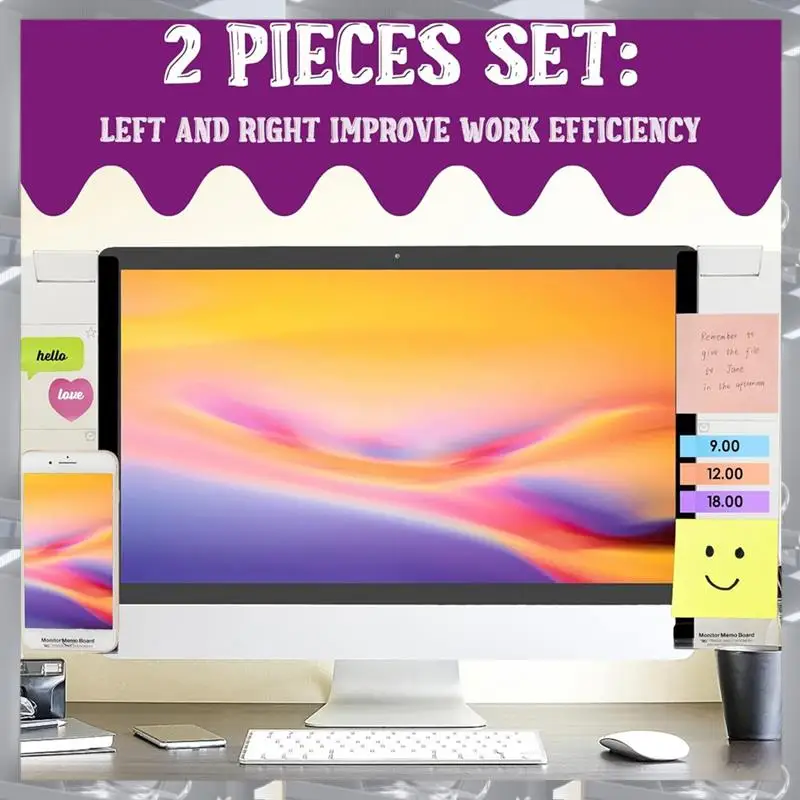 Hot Selling-Transparent Display Side Panel Transparent Computer Message Board Side Sticky Note Clip,Transparent Display Side Pan