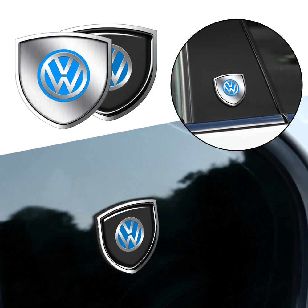 1PC 3D Metal Car Side Fender Sticker Shield Emblem Badge Logo For Volkswagen R Racing VW Golf Passat Tiguan CC Sagitar Touareg