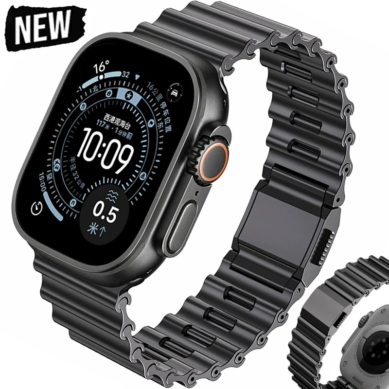 المحيط حزام مغناطيسي لساعة أبل الترا 2 3 الفرقة 49 مللي متر 9 8 7 45 مللي متر 44 مللي متر سوار الفولاذ المقاوم للصدأ IWatch S10 S11 46 مللي متر معصمه #1