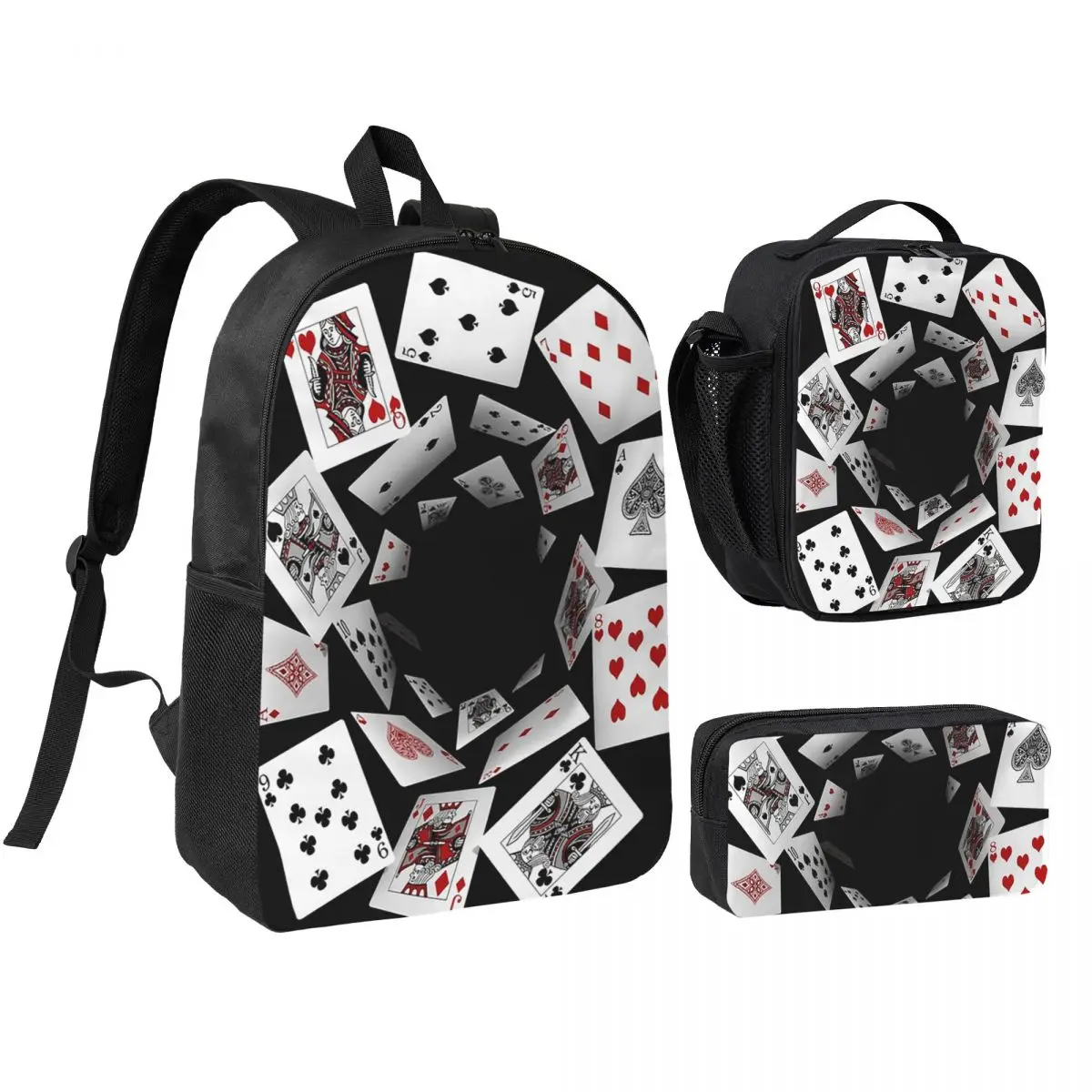 falling-poker-card-backpack-boys-girls-bookbag-school-bag-shoulder-bags-3ps-insulated-lunch-bag-pencil-case