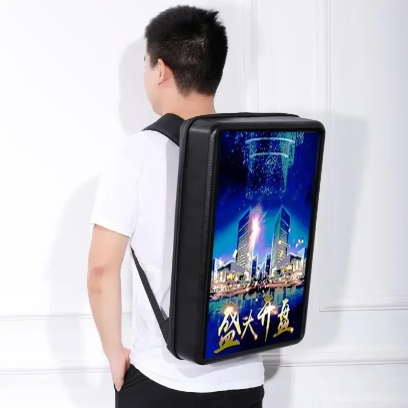 21.5-inch display screen backpack advertising backpack 21.5-inch U-disk revolving payment