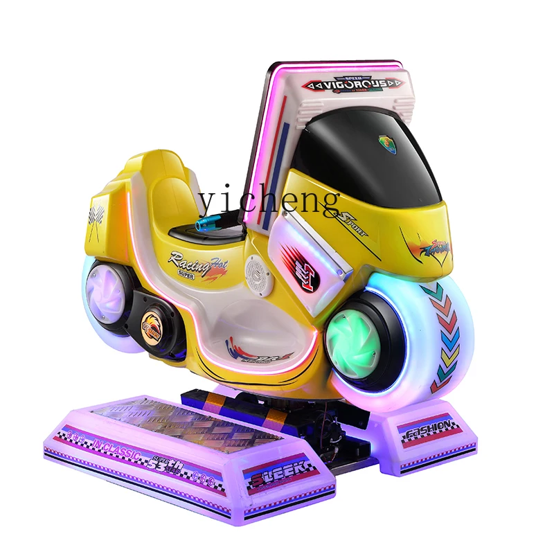 Tqh máquina de juego para niños, juguete Comercial Grande que funciona con monedas, motocicleta de carreras, 3D, máquina de juego interactiva para interiores