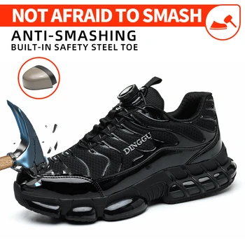 Haven Puncture Proof Lace-up Work Shoes, Industrial And Construction Site Versatile Safety Footwear for Men: Puncture-Proof, Steel Toe - Image 3