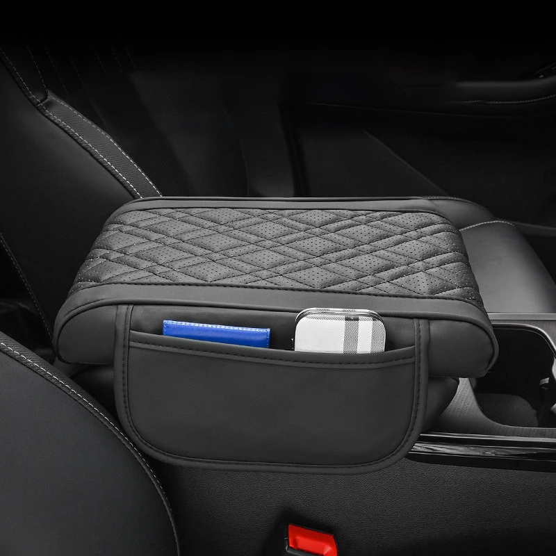 Storage Car Armrest Box Height Pad Universal Leather Elastic Sponge Height Pad Auto Center Armrest Protective Cushion Support - Image 3