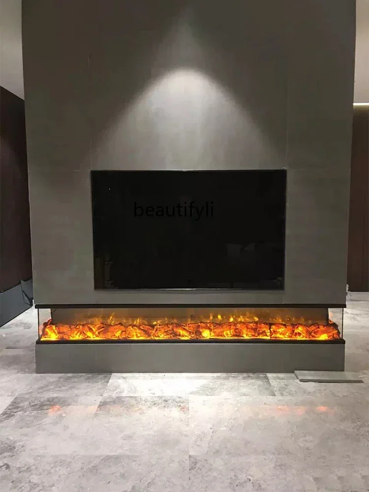 Simulation Flame Electronic Fire Furnace Customized Embedded Family Living Room Heating Background Wall Decoration Furnace Core