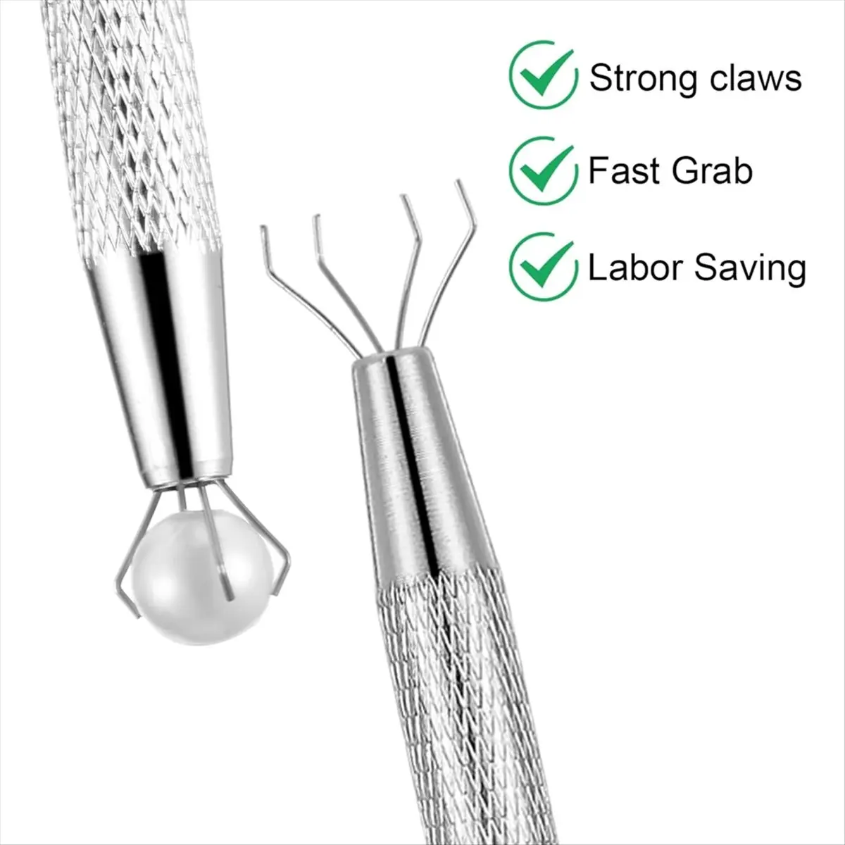 ABNQ 4Pcs Grabber Tool Holder Set, Jewelry Pick Up Tool 4 Claw Piercing Ball Stainless Steel for Tiny Objects Chip Electronic