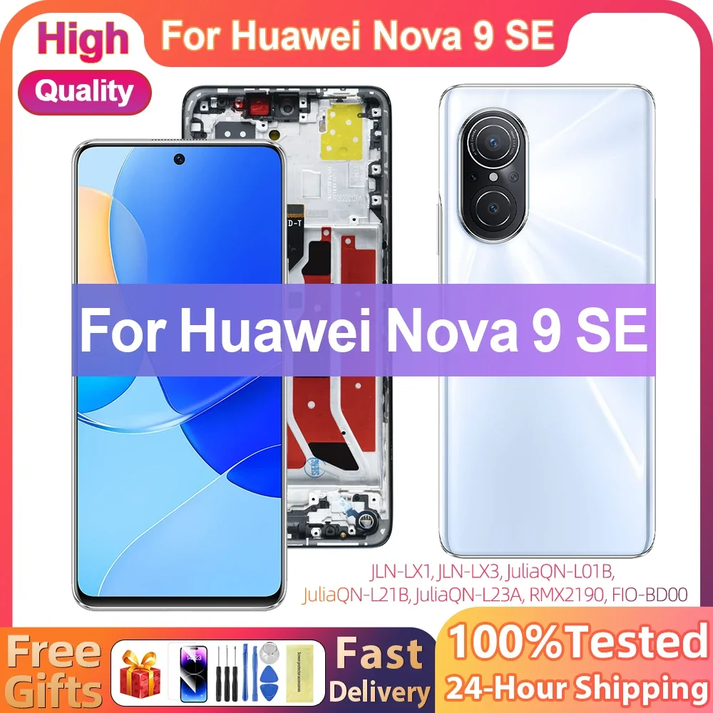 

6,78 "для Huawei nova 9 SE 9SE 5G ЖК-дисплей с сенсорным экраном в сборе, замена дигитайзера для Honor 50 SE JLH-AN00, ЖК-дисплей