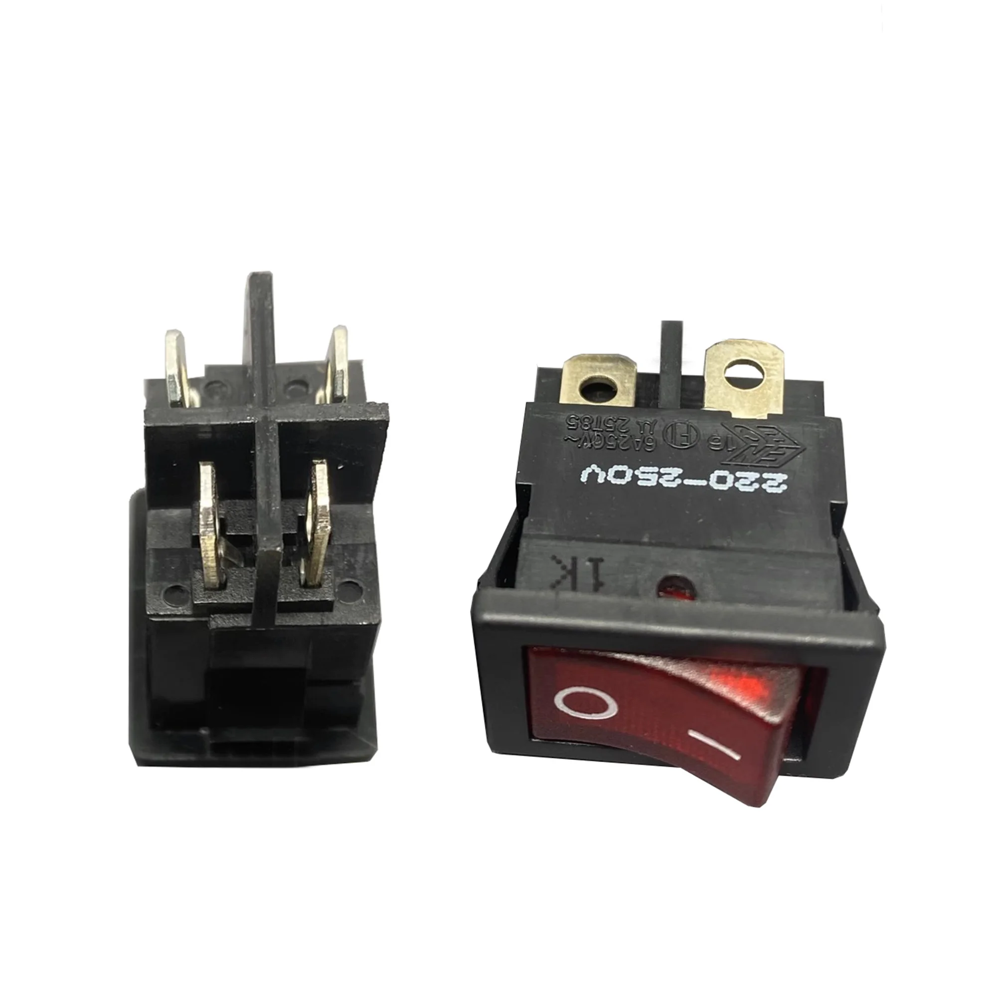 R13-73 6A250V 4-pin 2-speed red light water dispenser printer boat-shaped switch 15*21mm