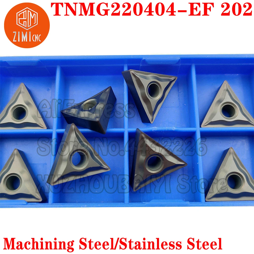 TNMG220404-EF 202 TNMG 220408 EF 202 Carbide inserts Turning Inserts TNMG 2204 CNC Cutter Lathe Blade Tools for stainless steel