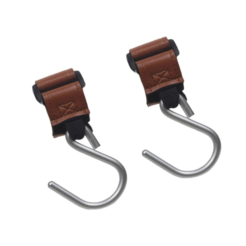 2pcs อลูมิเนียมรถเข็นเด็ก Hook กระเป๋าผ้าอ้อมและถุงช้อปปิ้งแขวน Pram Hook D5QA