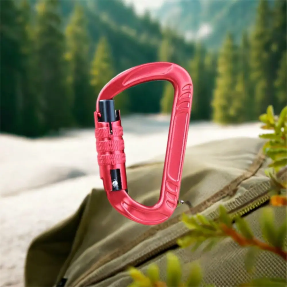 

7075 Aviation Aluminum Safety Auto Lock Buckle 12KN D-shaped Professional Carabiner Multifunctional Rappelling