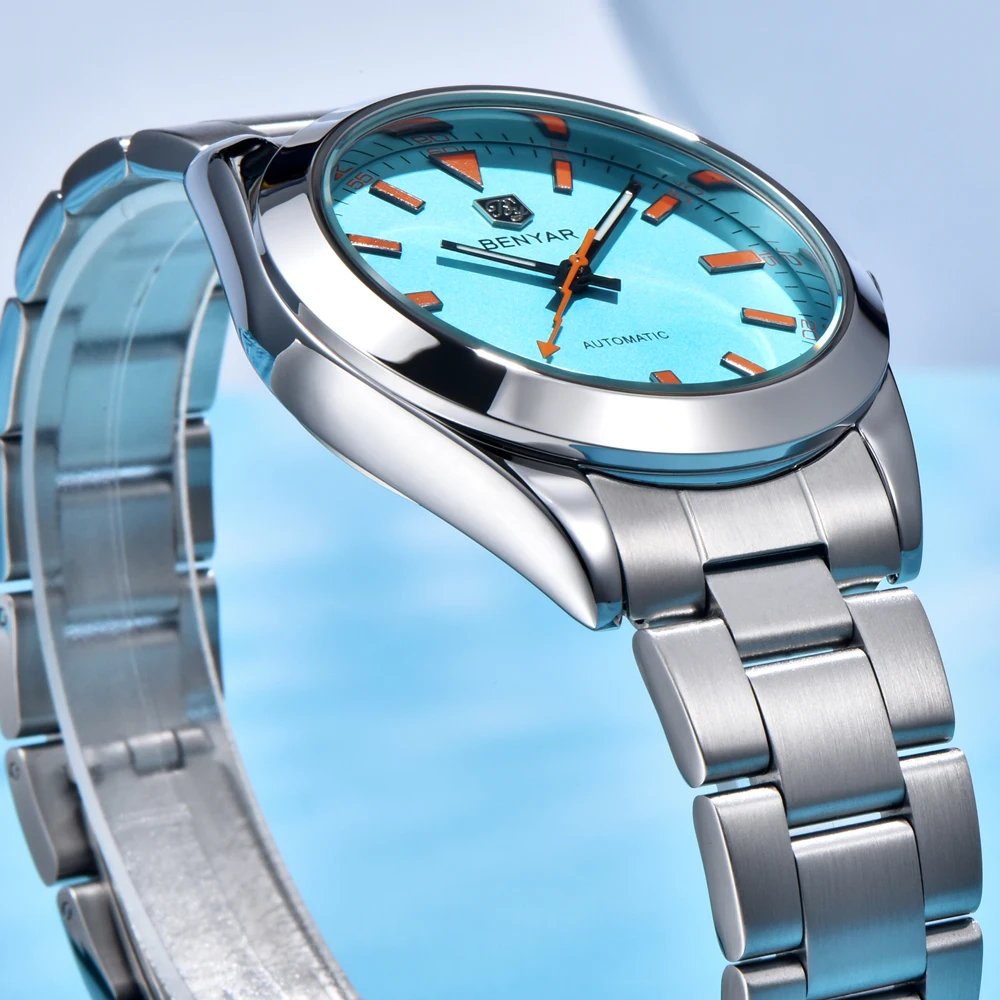 BENYAR 2026 جديد ساعات رجالي العلامة التجارية الفاخرة ساعة الرجال التلقائي الميكانيكية مقاوم للماء 50 متر ساعة يد رياضية للرجال مضيئة #3