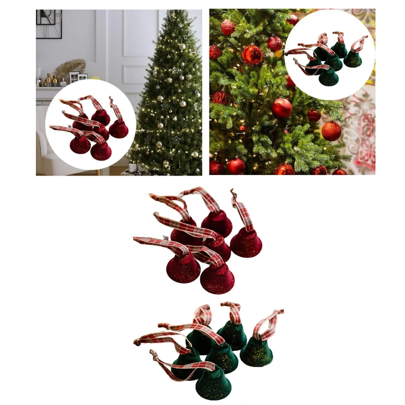 6 Pieces Christmas Bell Ornaments for Party Supplies Anniversary Festival