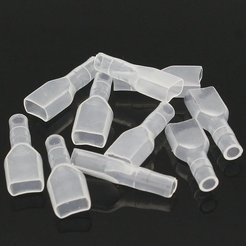 100 قطعة غطاء شفاف لموصل محطة تجعيد 6.3 مللي متر #3