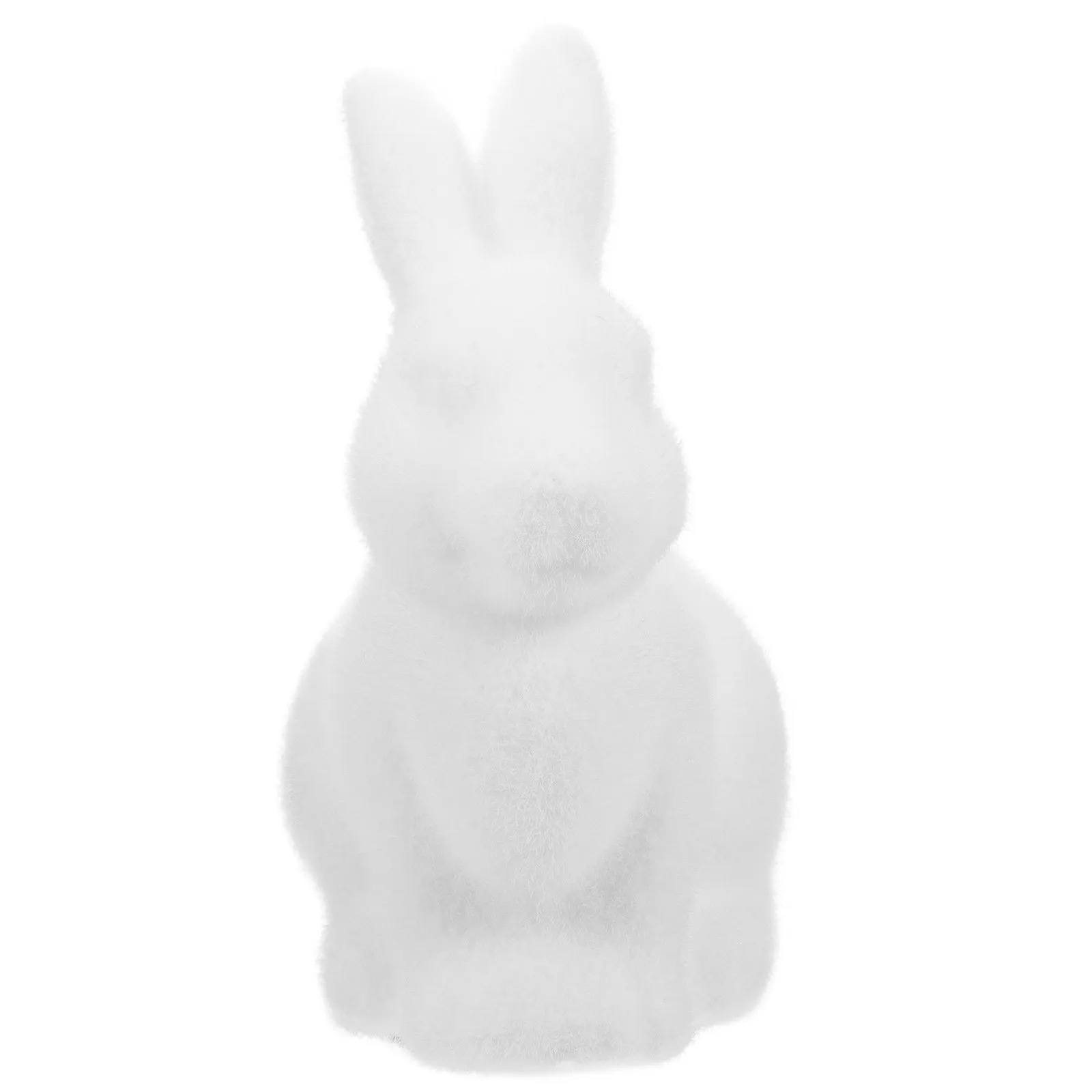 Flocked Rabbit Easter Decor Soft Foam Crafted Bunny Indoor Table Decoration Lifelike Easter Bunny Ornament Festive Home Accent
