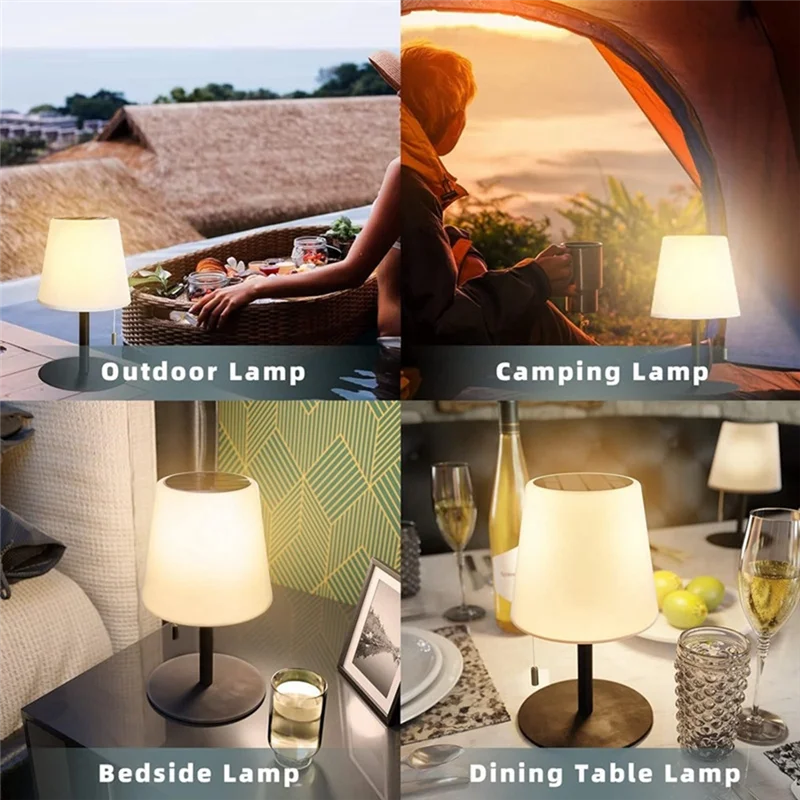 【Flash-Deal!】Solar Charging Cord Lamp Outdoor Waterproof Table Lamp Solar Camping Table Lamp