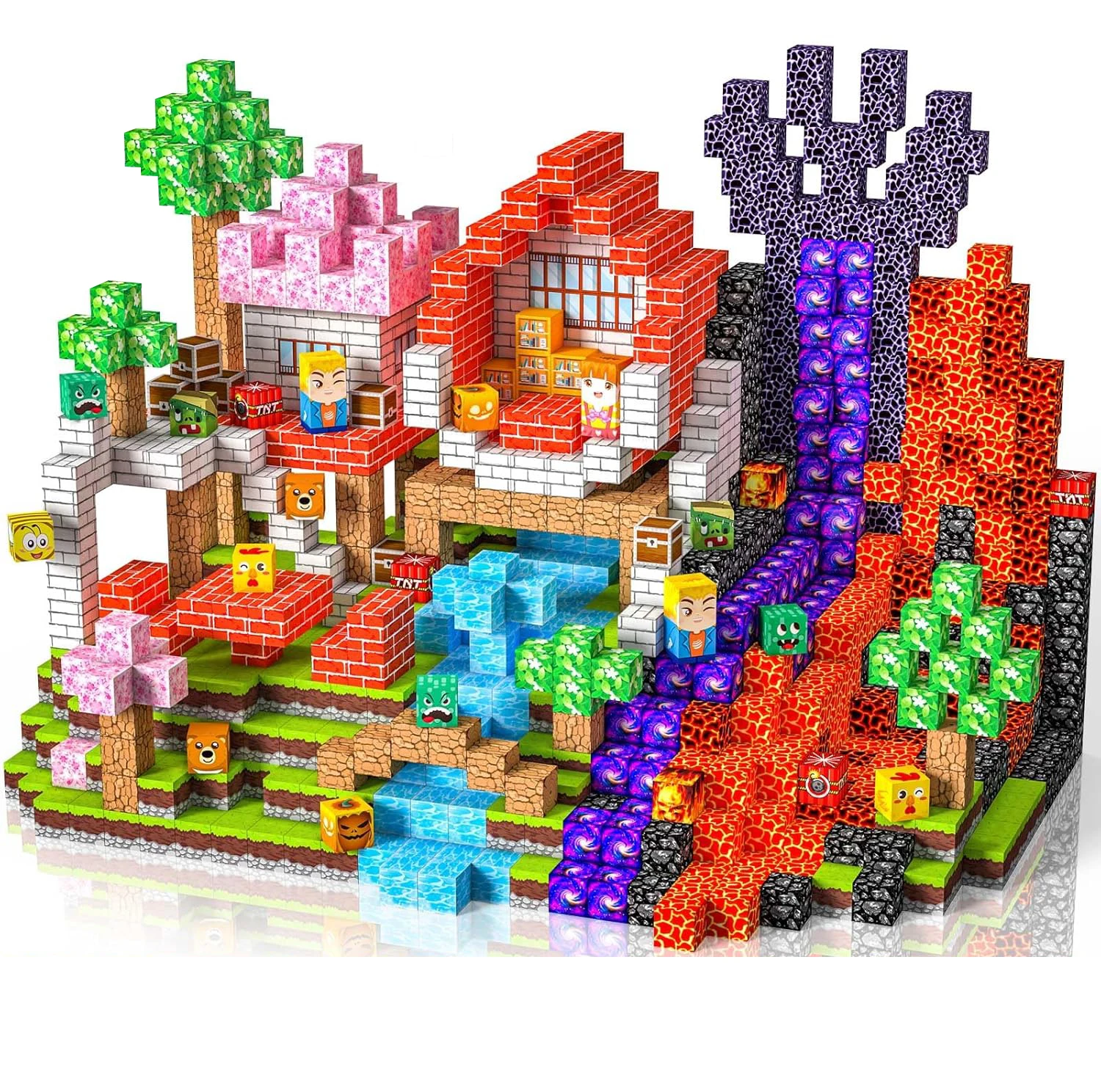 1 unidade aleatória de 100 unidades de blocos magnéticos de 205. Cores vivas, construção gratuita para habilidades de construção STEM. Um presente de feriado de qualidade.