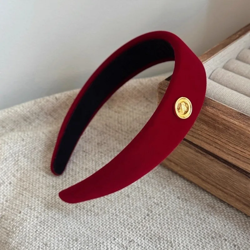 Festive Party Red Velvet Hairbands Headband Women Girls Scrunchies Hair Head Hoop Bands Accessories Headdress Headwear Ornament view 6