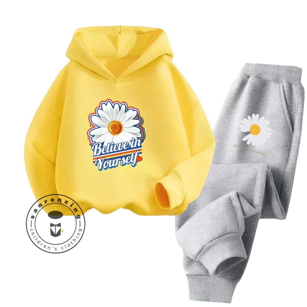 Spring and Autumn PEACEMINUSONE New Cotton Sweatshirt + Pants for Children Boys and Girls Korean Fan Fashion Brand Sports Suit