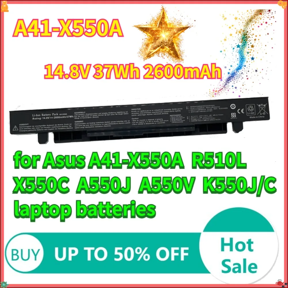 

Laptop Battery For asus A550C X550A X550C X452C R510C R409C P550C P450C K550C K450C F552C F550C K450L R510L X550D 37Wh A41-X550A