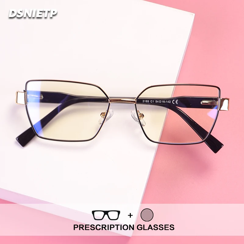 

Качественные очки для чтения из сплава, женские модные фотохромные очки с защитой от синего света, оправа для очков по рецепту, прогрессивные очки для близорукости