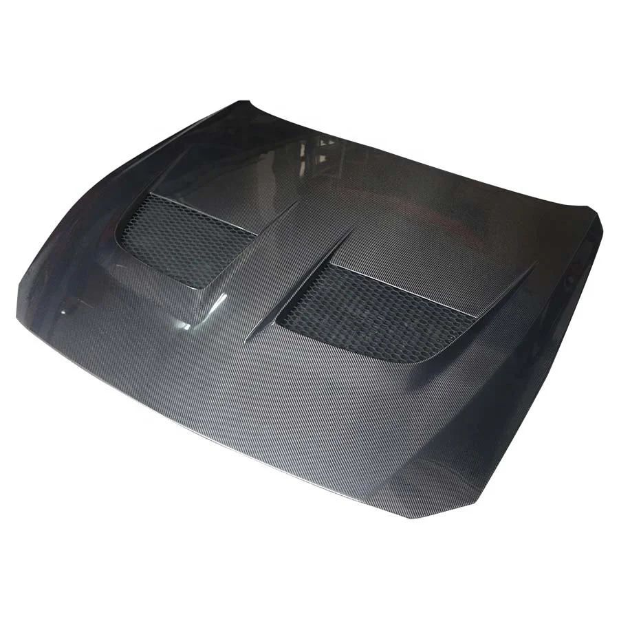 GTD نمط ألياف الكربون بونيه لفورد موستانج دارك هورس S650 مجموعات هيكل غطاء محرك السيارة الجديدة مع البراغي المضمنة #5