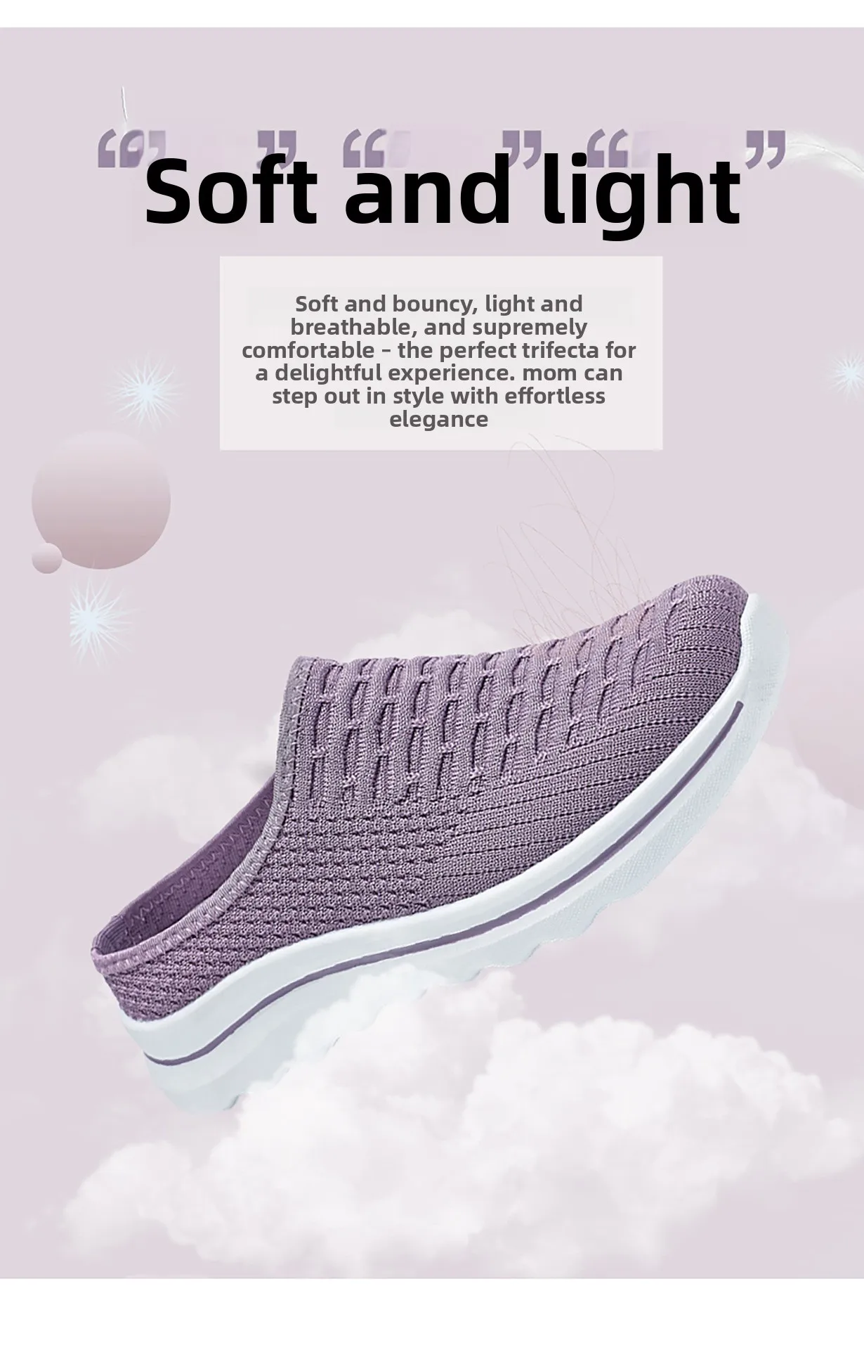 Übergrößen Damen Atmungsaktive Mesh-Pantoletten Slip-On Freizeitschuhe für Innen- und Außenbereich Tägliches Tragen – Detail 4