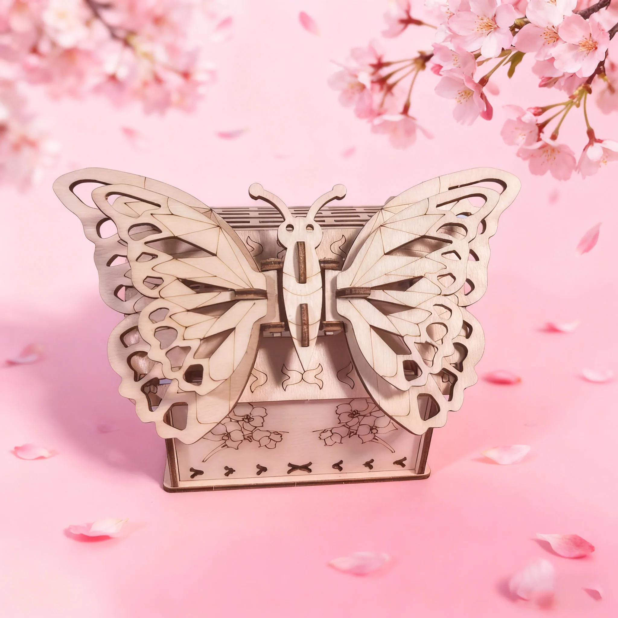 Wooden Butterfly 3D Puzzle Model DIY Creative Assembly Kit Handcrafted Home Decor Model Festive Gift