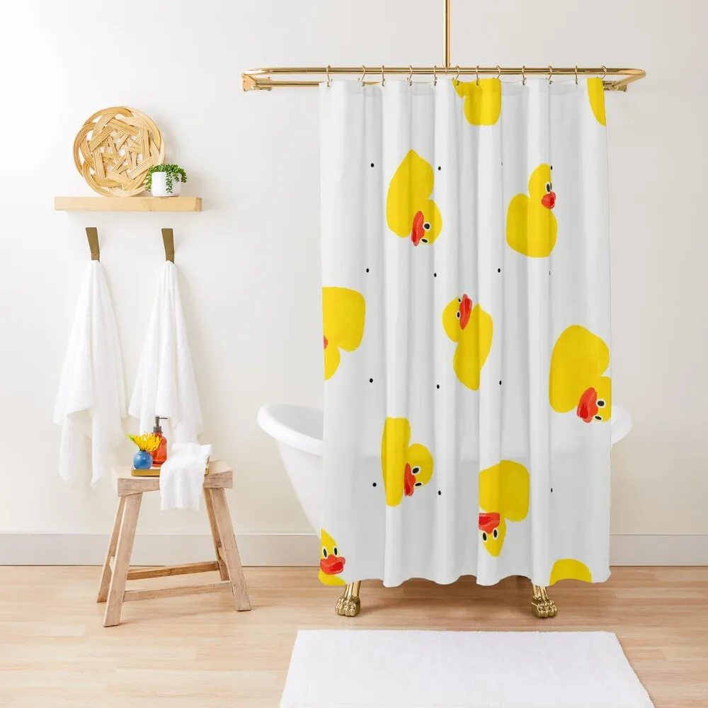 

Bath Ducky Pattern Shower Curtain Waterproof Bath And Anti-Mold Window Shower Bathroom Curtain