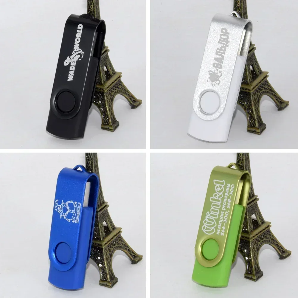 50PCS/lot Metal USB Stick Mini Pen Drive USB Flash Drives 4GB 2GB 1GB Pendrive 64gb 32gb 16gb Disk Cle USB Free Custom Logo