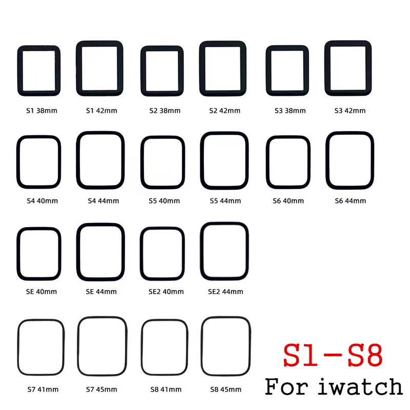 NASAN Front Glass For Apple Watch Series 1 2 3 4 5 6 7 8 Lens Panel Touch Screen Front Screen Glass+OCA Replacement Repiar Parts