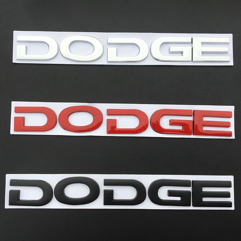 Emblema Adesivo Metálico de 20x2.5cm para Porta-Malas Traseiro de Carros Dodge CALIBER CARAVAN CHARGER DART DURANGO JOURNEY RAM Viper e Distintivo Lateral de Para-lama