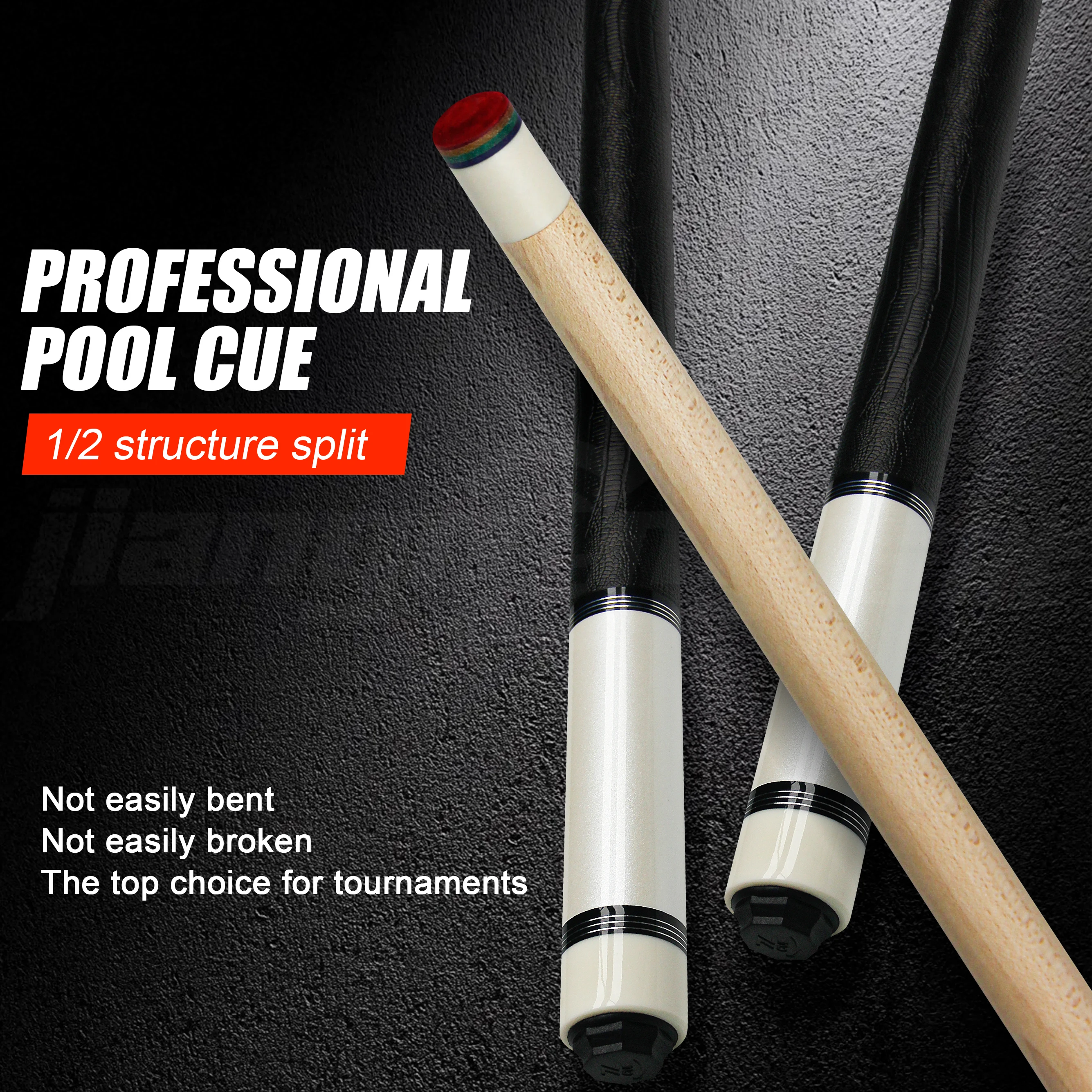 عصا البلياردو الاحترافية 12.5 مم طرف مركب متعدد الطبقات مكون من قطعتين من وصلة البناء المصنوعة من الفولاذ المقاوم للصدأ #1