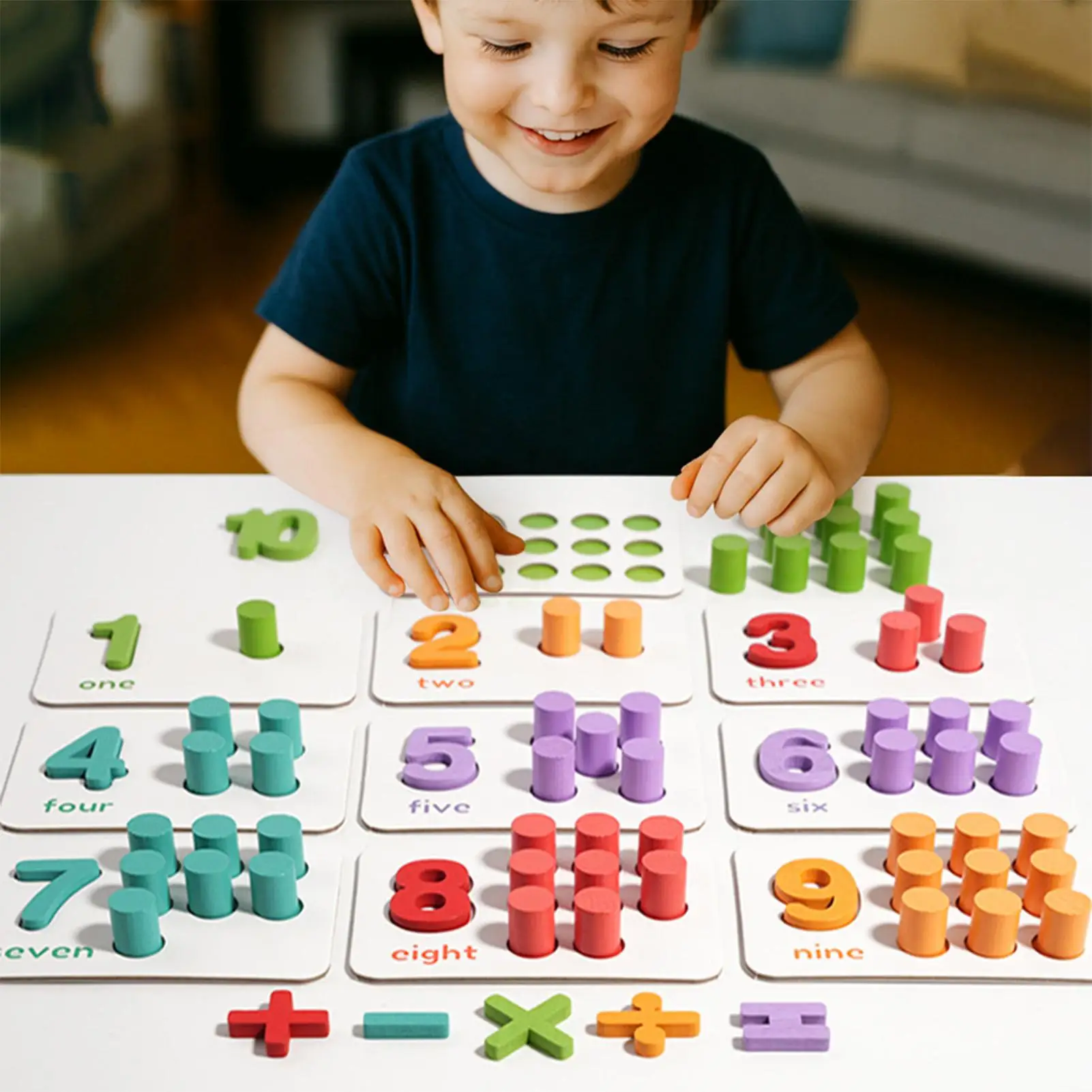 Counting Peg Board For Kids Wooden Math Educational Toy Math Manipulatives For Toddler Kindergarteners Preschoolers Kids