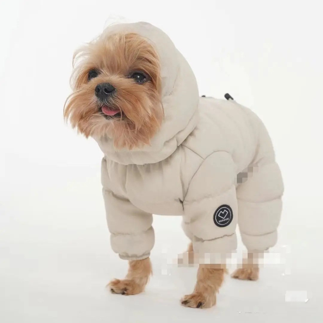 Ropa de Invierno para Perros Pequeños, Tipo Teddy Poodle, Abrigo de Cuatro Patas, Chaqueta Gruesa de Algodón con Plumón para Protección contra el Frío
