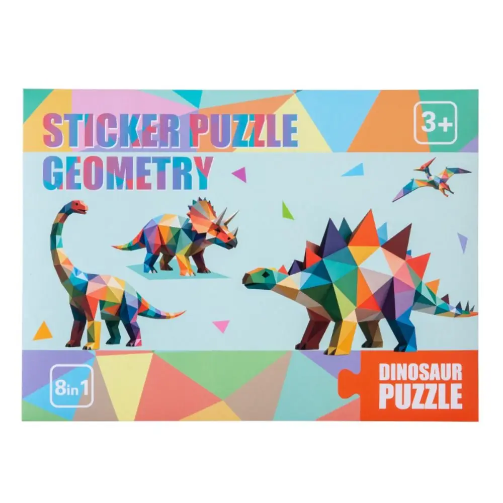 Livros de Adesivos Geométricos 3D de Papel, Brinquedos Educativos Feitos à Mão, Kit de Material DIY para Colar, Livro de Adesivos de Animais Montessori