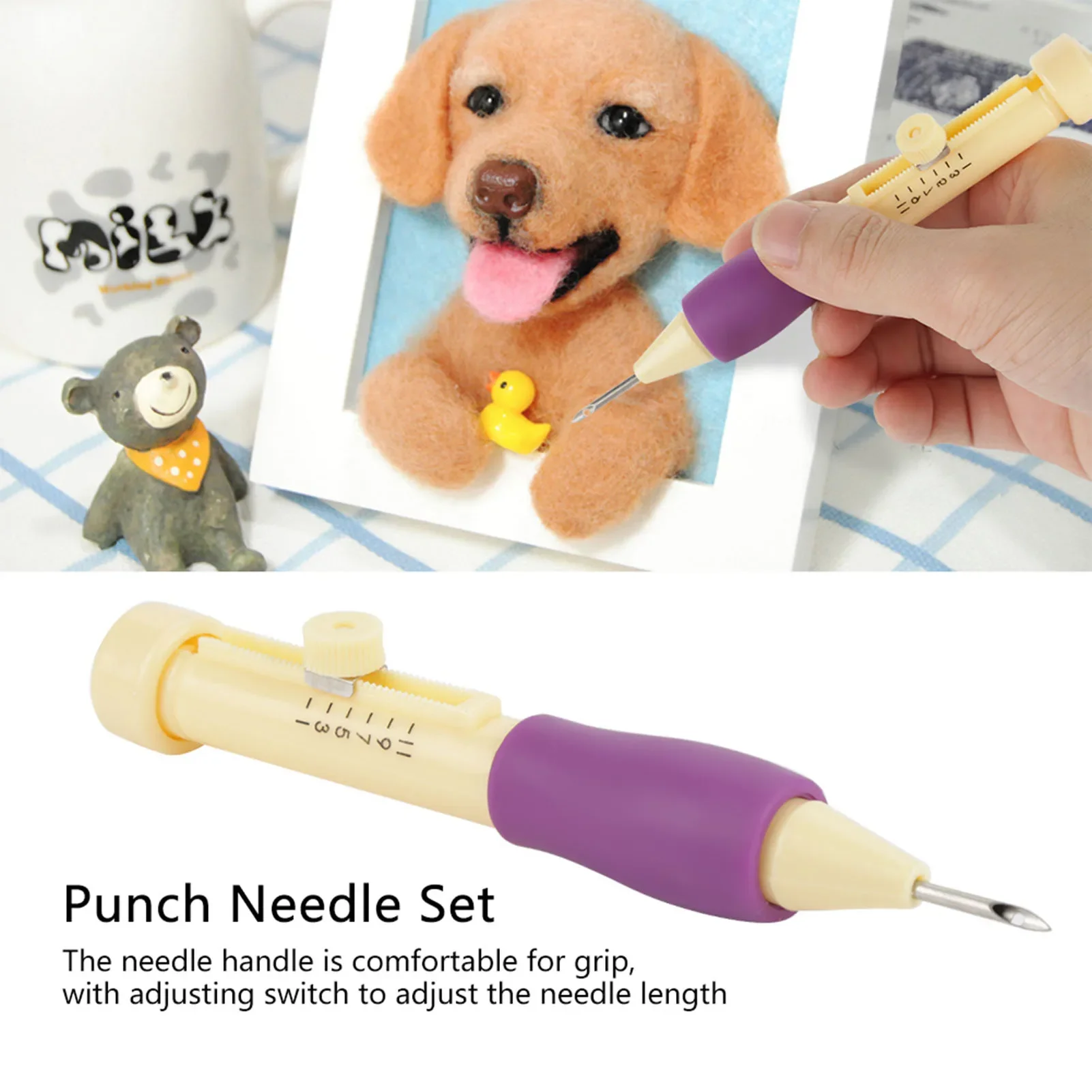 Embroidery Needle Punch With 3 Sizes Needle Pen Kit Tool For DIY Craft